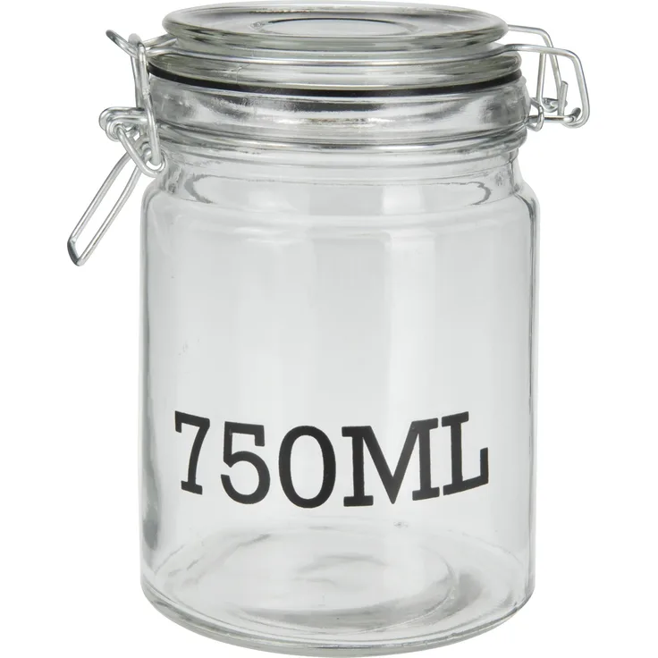 Koopman Vorratsgläser für Nudeln, luftdichter Einmachglas-Verschluss, glas, 750 ml