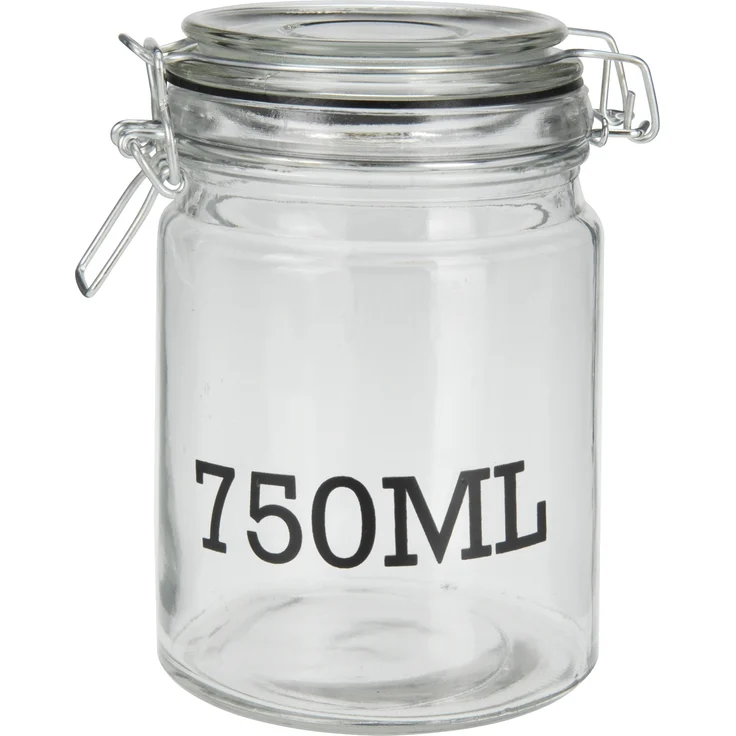 Koopman Vorratsgläser für Nudeln, luftdichter Einmachglas-Verschluss, glas, 750 ml