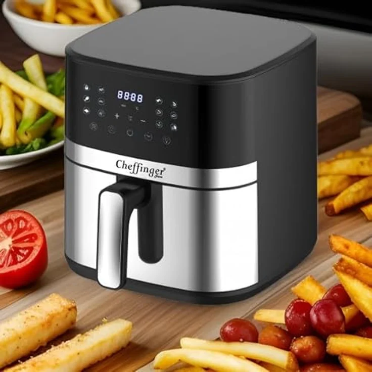 Rungassi Heißluftfritteuse Airfryer Fettarm 7 Liter CF-AFRY 7 schwarz mit Smart-Touch-Bedienfeld – Bild 4