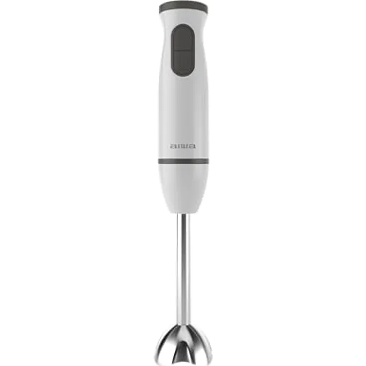 Aiwa Kenkiri 800 ABL‑800 Stabmixer, 600 W, 2 Geschwindigkeiten + Turbo, 2 Edelstahl-Satoku®-Klingen, spritzwassergeschützt, BPA-frei, Weiß