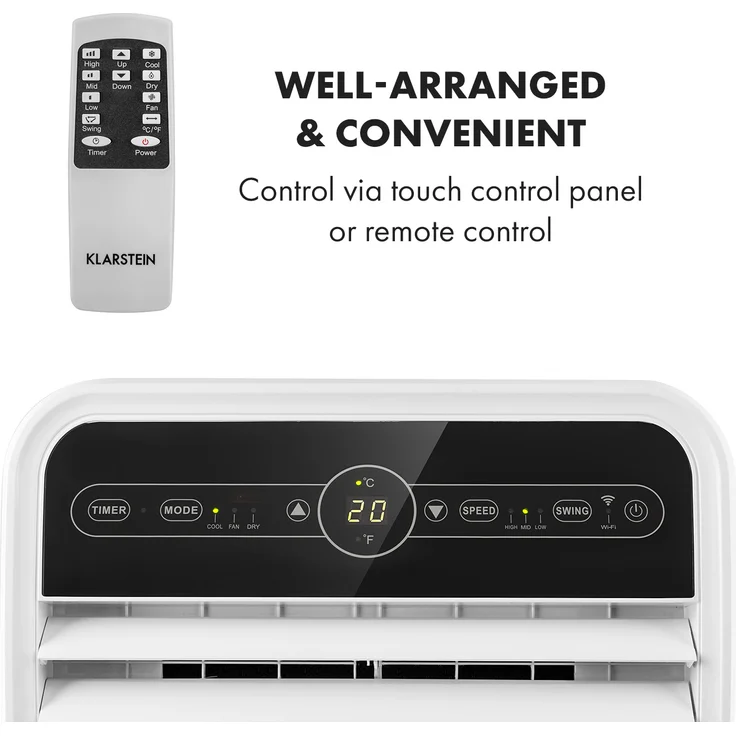 Klarstein Metrobreeze New York Smart 12k mobile Klimaanlage 12.000 BTU 3,5 kW Fernbedienung, 10035800, weiß – Bild 7