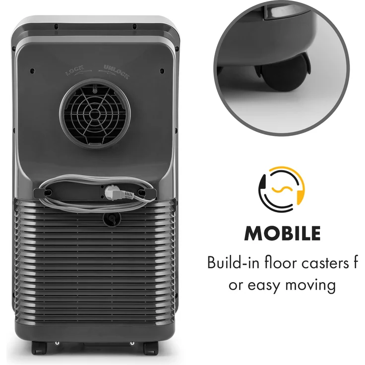 Klarstein Metrobreeze New York Smart 12k mobile Klimaanlage 12.000 BTU 3,5 kW Fernbedienung, 10035800, weiß – Bild 6