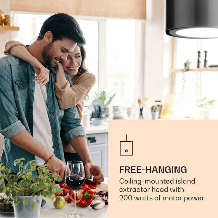 Klarstein Skyfall Smart Inselabzugshaube LED Edelstahl – Bild 2