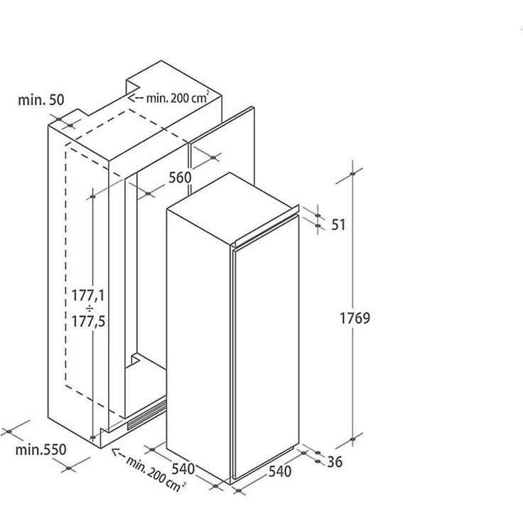 Hoover HBOD 174/N Kühlschrank, Einbau, weiß, Smart Connectivity, LED, Breite 54 cm, Energieklasse E – Bild 5