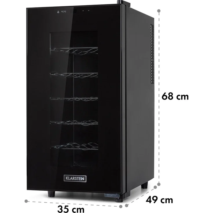 Klarstein Bellevin 18 Uno Weinkühlschrank, freistehend, schwarz, 18 Flaschen, Breite 35 cm – Bild 8