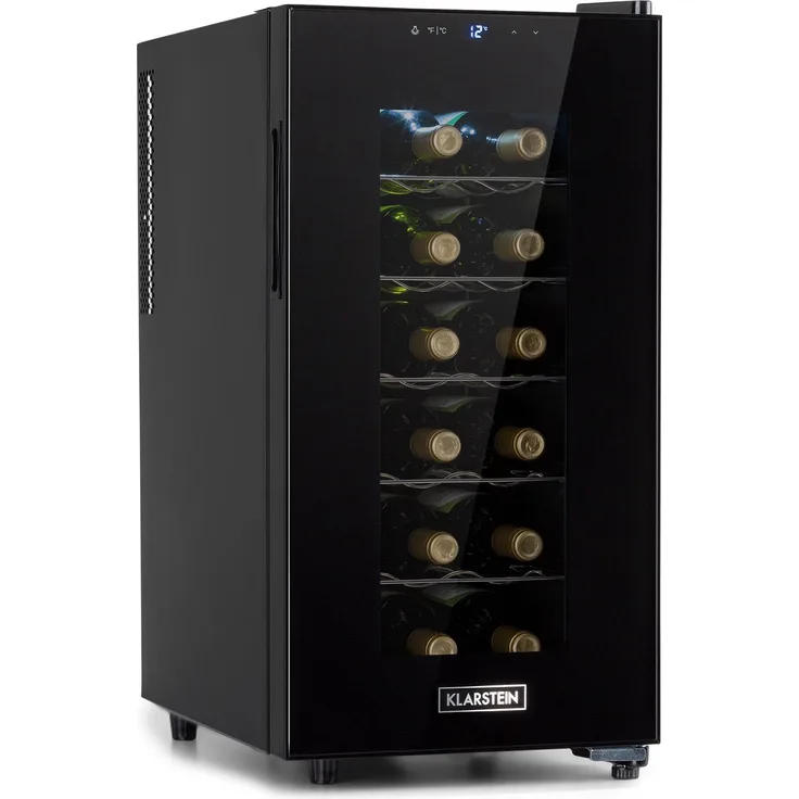 Klarstein Bellevin 18 Uno Weinkühlschrank, freistehend, schwarz, 18 Flaschen, Breite 35 cm
