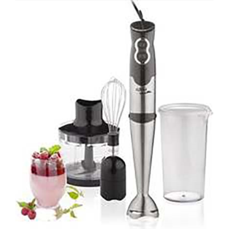 Hyundai MIX435 Stabmixer, 500W, 0,6L, 2 Geschwindigkeiten, schwarz, edelstahl