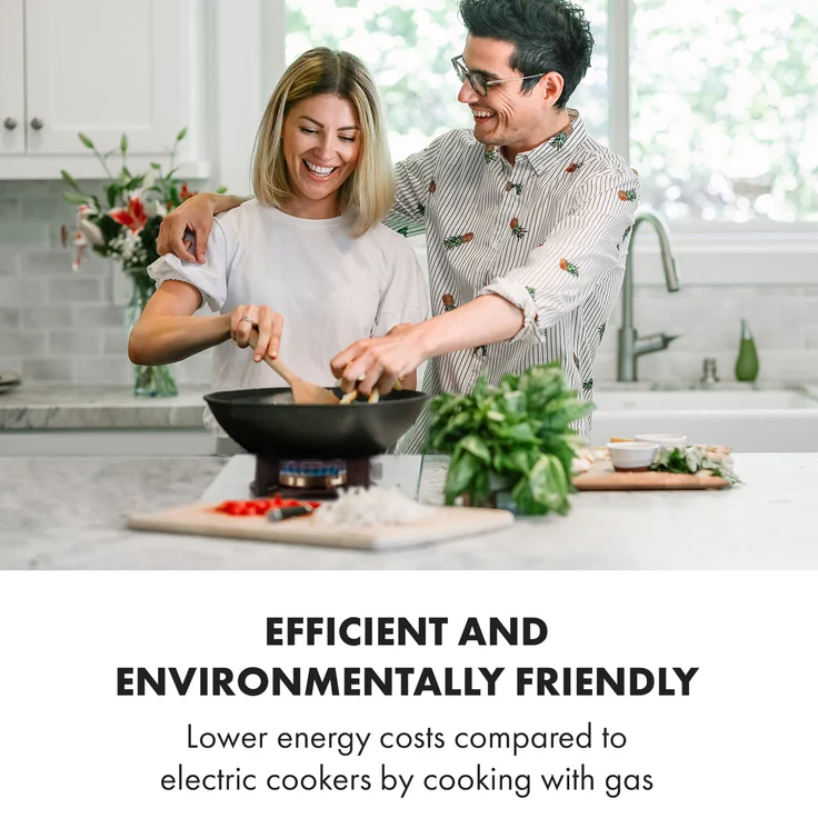 Klarstein Goldflame Domino Gaskochfeld 2-flammig Messing-Brenner Glaskeramik – Bild 2