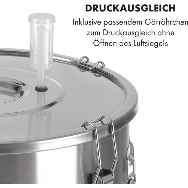 Klarstein Gärkeller Pro XL Maischekessel, Fermentierkessel, Bier brauen, 60 Liter Fassungsvermögen, Hefeablassventil, 304-Edelstahl, silber – Bild 4