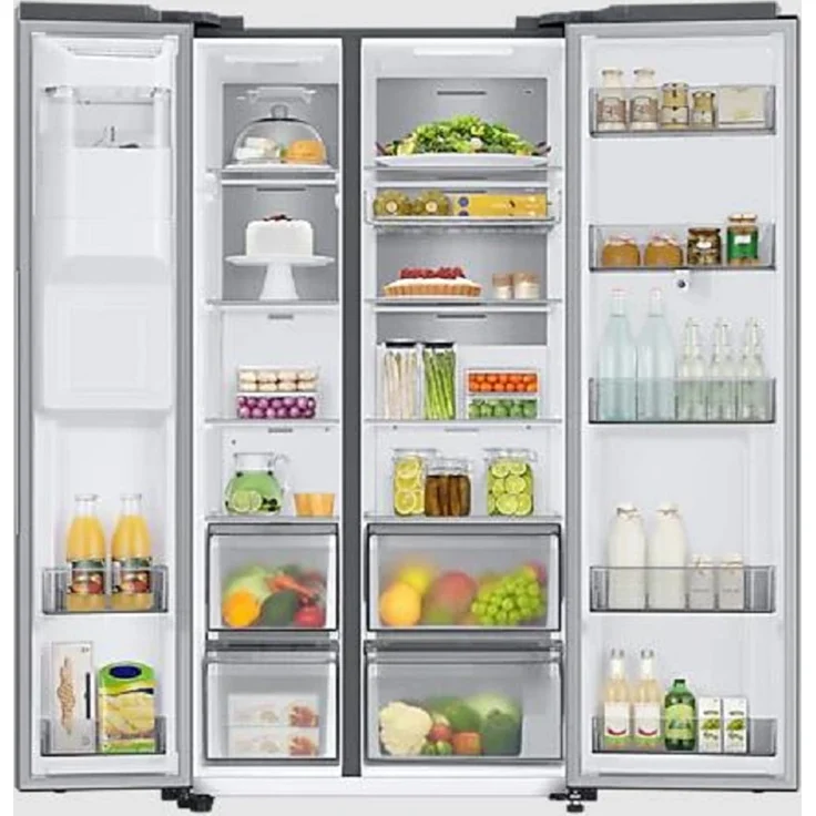Samsung RS6HA8891SL/EG Side-by-Side-Kühlschrank, freistehend, Edelstahloptik, NoFrost, WLAN, Wasser- und Eiswürfelspender, Festwasseranschluss, Smart Connect, Food Cam, Schnellgefrieren und -kühlen, Breite 91.2 cm – Bild 18
