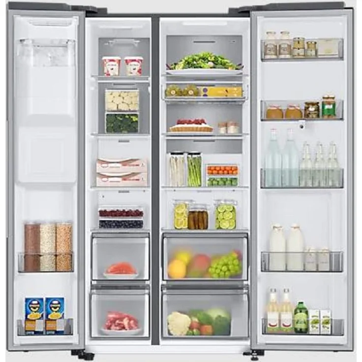 Samsung RS6HA8891SL/EG Side-by-Side-Kühlschrank, freistehend, Edelstahloptik, NoFrost, WLAN, Wasser- und Eiswürfelspender, Festwasseranschluss, Smart Connect, Food Cam, Schnellgefrieren und -kühlen, Breite 91.2 cm – Bild 16
