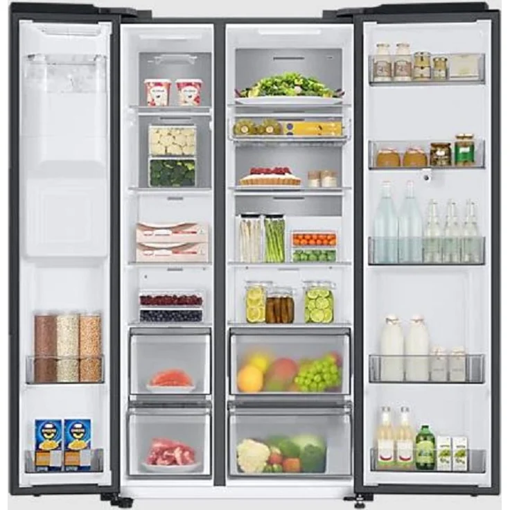 Samsung RS6HA8891B1/EG Side-by-Side-Kühlschrank, freistehend, schwarz, NoFrost, Wasser- und Eiswürfelspender, Festwasseranschluss, Smart Connect, Food Cam, Schnellgefrieren und -kühlen, Breite 91.2 cm – Bild 14