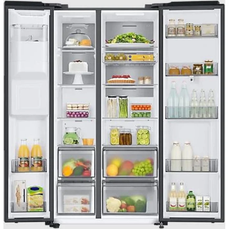 Samsung RS6HA8891B1/EG Side-by-Side-Kühlschrank, freistehend, schwarz, NoFrost, Wasser- und Eiswürfelspender, Festwasseranschluss, Smart Connect, Food Cam, Schnellgefrieren und -kühlen, Breite 91.2 cm – Bild 15
