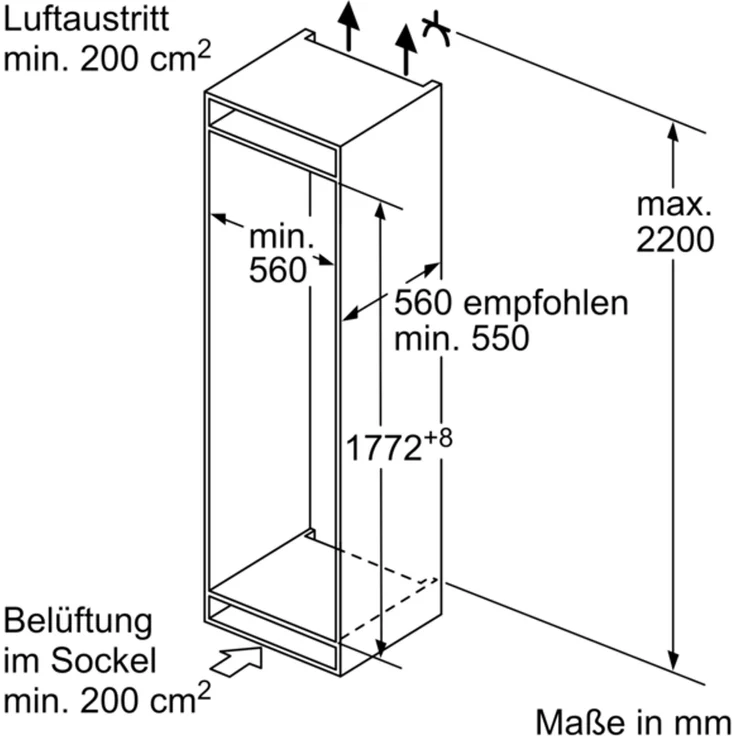 Siemens KI87VVSE0 Kühl-Gefrierkombination, Einbau, weiß, LowFrost, Schnellgefrieren, 0-Grad-Zone, Breite 54.1 cm – Bild 12