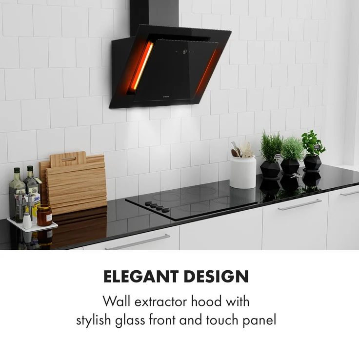 Klarstein Eleonora 60 Dunstabzugshaube Touch-Panel Ambiente-Licht EEK A++ – Bild 3