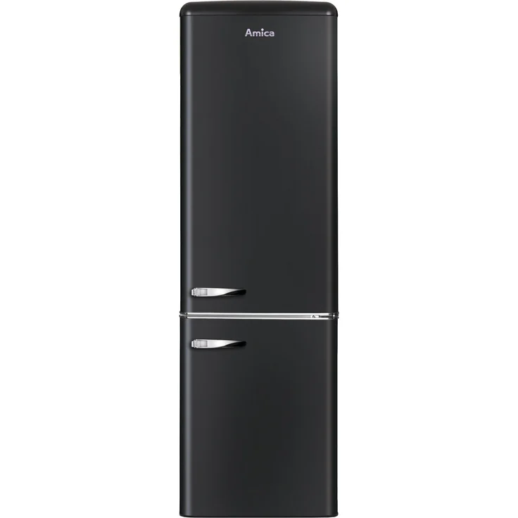 Amica KGCR 387 100 MS Kühl-Gefrierkombination im Retro Design, freistehend, schwarz, Abtauautomatik, LED, Breite 55 cm – Bild 2