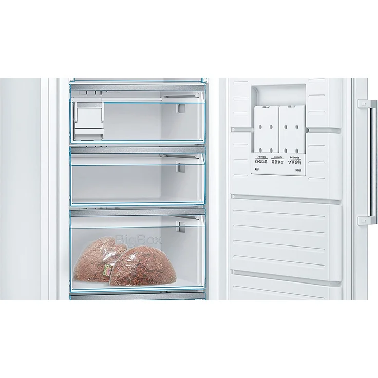 Bosch GSN58AWCV Gefrierschrank, freistehend, weiß, NoFrost, VarioZone, IceTwister, LED, Schnellgefrieren, Breite 70 cm, Energieklasse C – Bild 8