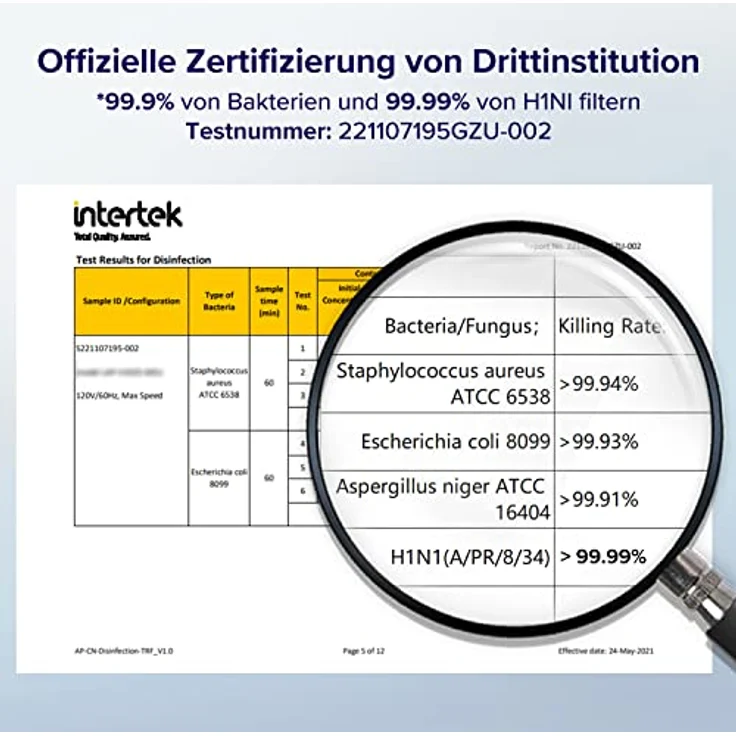 LEVOIT H13 HEPA Luftreiniger Allergiker für 52㎡ Wohnung Raucherzimmer, 23dB Air Purifier mit Staub-&Lichtsensor, Tiermodus & Washbarer Vorfilter, gegen 99,97% von Schimmel Pollen Tierhaare&-gerüche – Bild 3