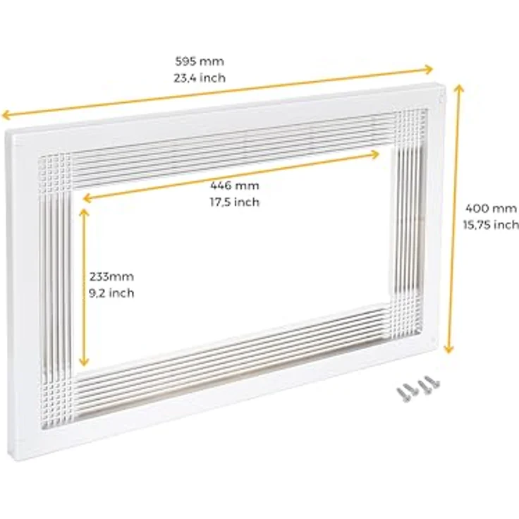 Emuca 8934715 Rahmen zum Einlassen von Mikrowellen in Möbel mit 60 cm aus weißem Kunststoff, 6 – Bild 5