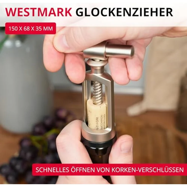 Westmark Glockenkorkenzieher, Stahl-Zink-Druckguss, Chianti, Edelmattiert, 62555580 – Bild 3