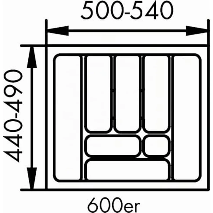 Naber Besteckeinsatz Excellent 60, zuschneidbar, silber, für Unterschrankbreiten bis 60 cm – Bild 2