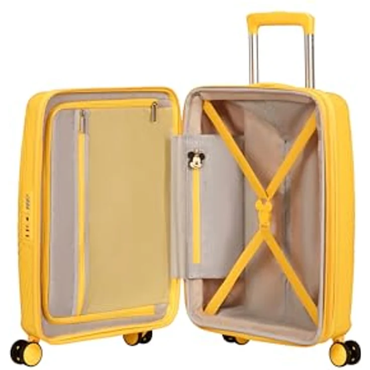 American Tourister Mickey Magic, 4 Rollen Kabinentrolley 55 cm mit Dehnfalte, gelb – Bild 5