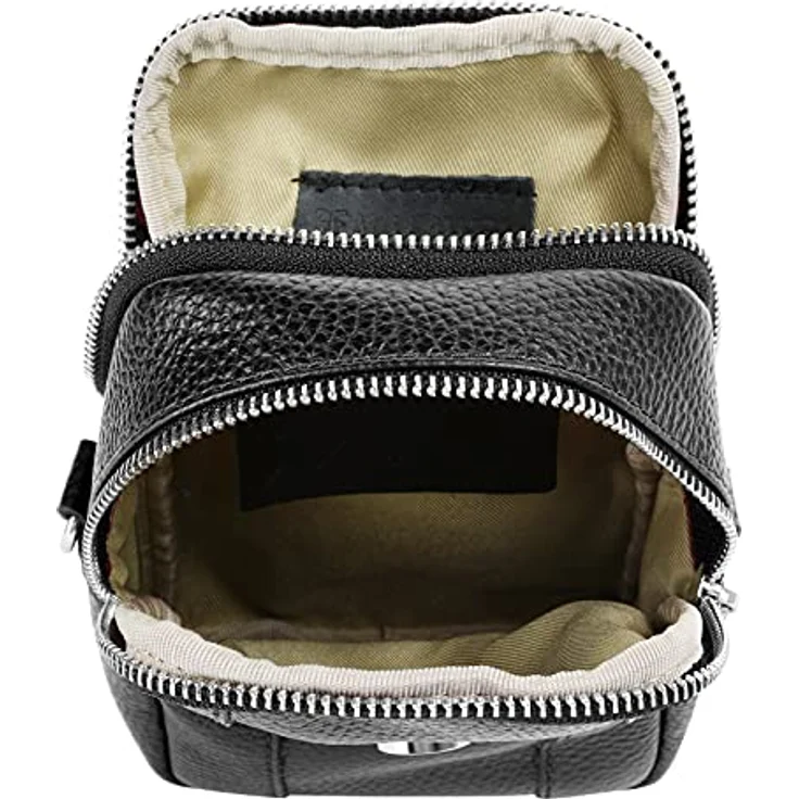 Samantha Look Umhängetasche, echt Leder, Made in Italy, 2 Hauptfächer, abnehmbarer Schultergurt, 19 cm hoch – Bild 6