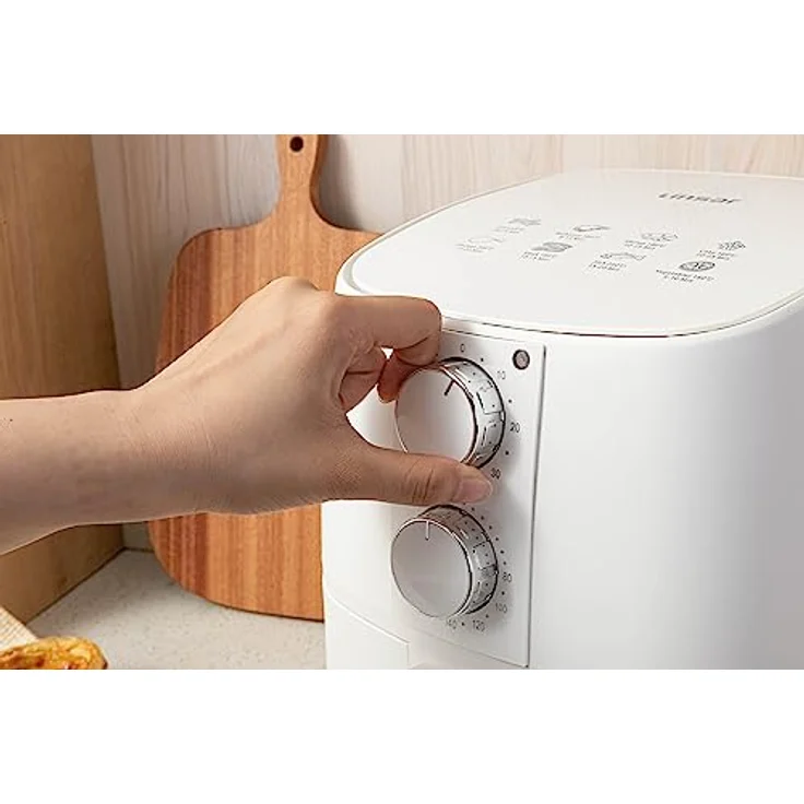 Linsar Heißluftfritteuse 4L, 1400 W, manuelle Bedienung über 2 Drehregler, fettfreies Frittieren und Backen – Bild 4