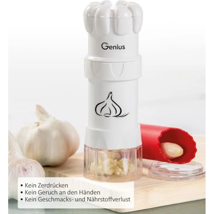 Genius Knoblauch-Schneider G5 Set 3-tlg Knoblauchschäler Knoblauchpresse 19143 – Bild 3