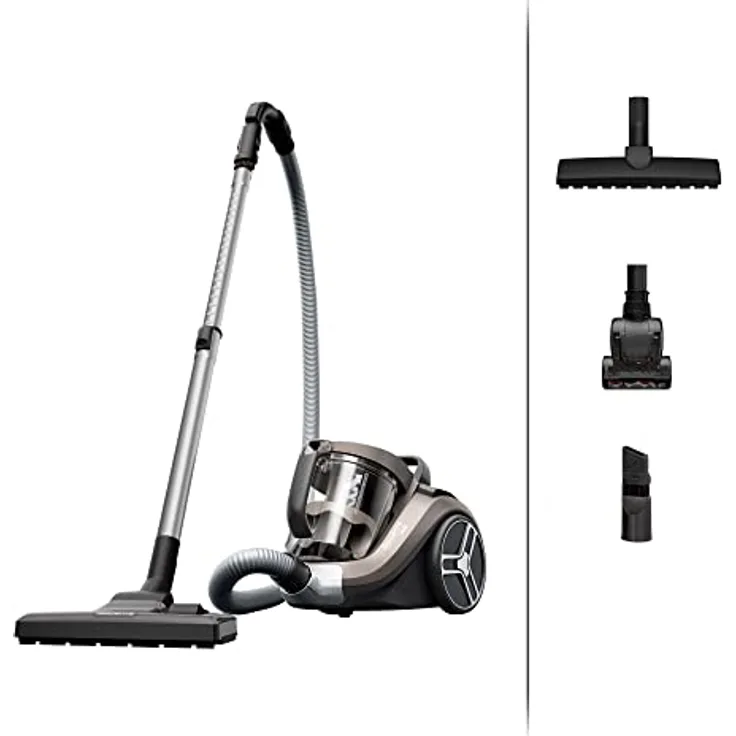 Rowenta RO4B50 Compact Power XXL Animal beutelloser Bodenstaubsauger | 900 Watt | 3-stufiges Filtersystem | XXL Fassungsvermögen | 8,80 m Reinigungsradius | inkl. umfangreichem Zubehör | Bronze