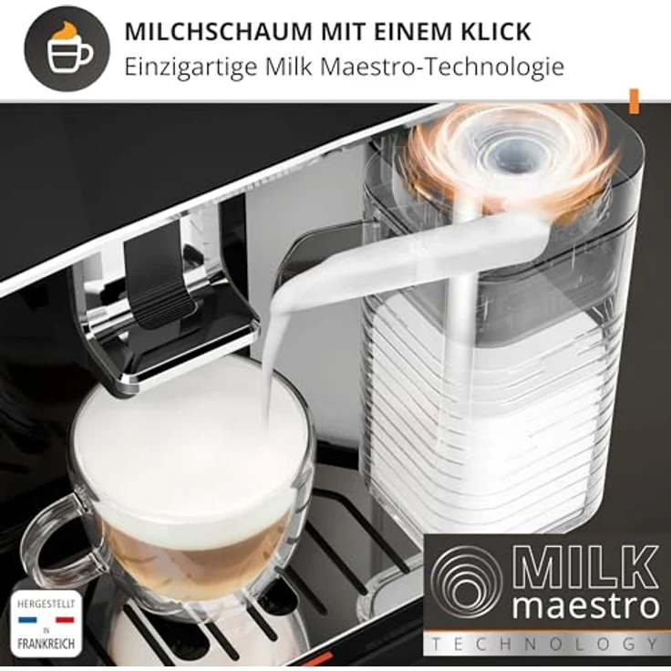 KRUPS EA912E10, Kaffeevollautomat mit integriertem Mahlwerk für perfekten Milchschaum und zwei Tassen Zubereitung, schwarz/silber – Bild 6