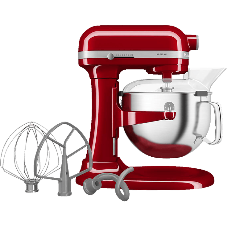 KITCHENAID 5KSM60SPXEER Küchenmaschine Empire Rot, 5,6 l Schüsselheber, 375 Watt, 11 Geschwindigkeitsstufen