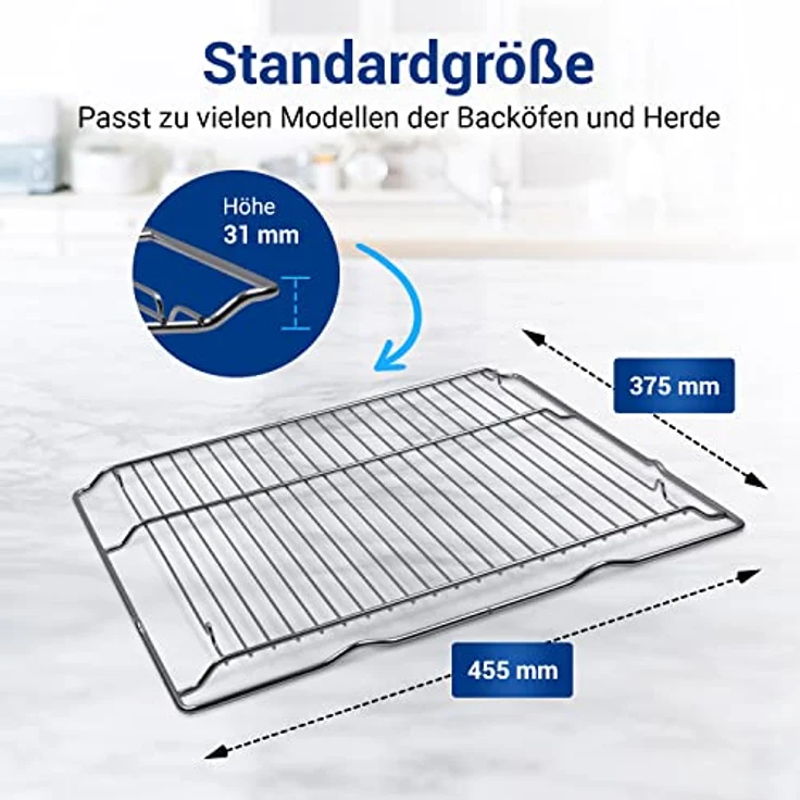 VIOKS Gitterrost für Backofen Ersatz Grillrost 455x375mm HEZ634000 für Bosch 00577170 & Grillrost Edelstahl Grillrost Backofen Rost Gitter für Ofen – Bild 3