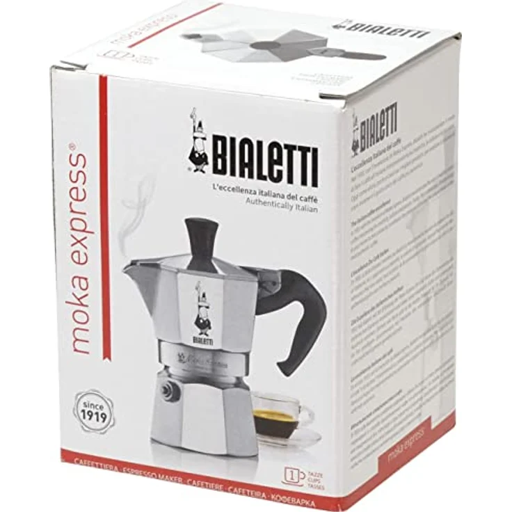 Bialetti Moka Express Espressokocher, Aluminium, Silber, 1 Tasse – Bild 3