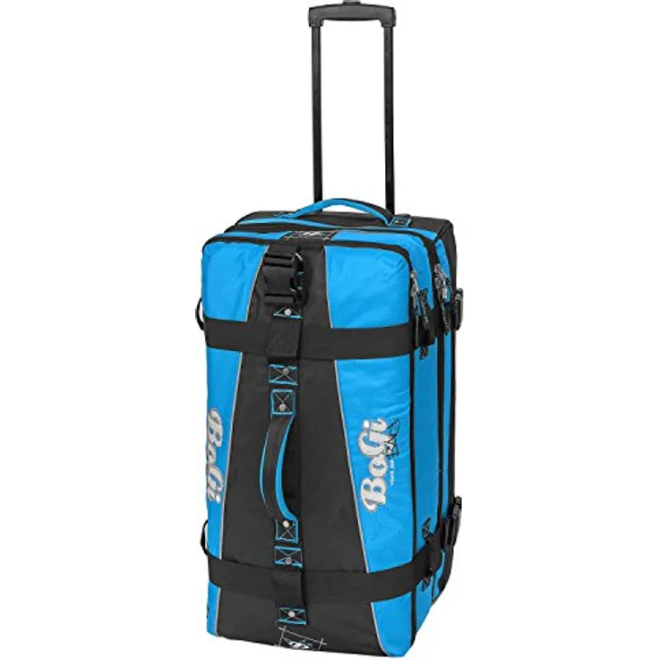 BoGi Bag Reisetasche Rollkoffer, 72 cm, 85 L, mit stabilen Skaterrollen, Blau/Schwarz
