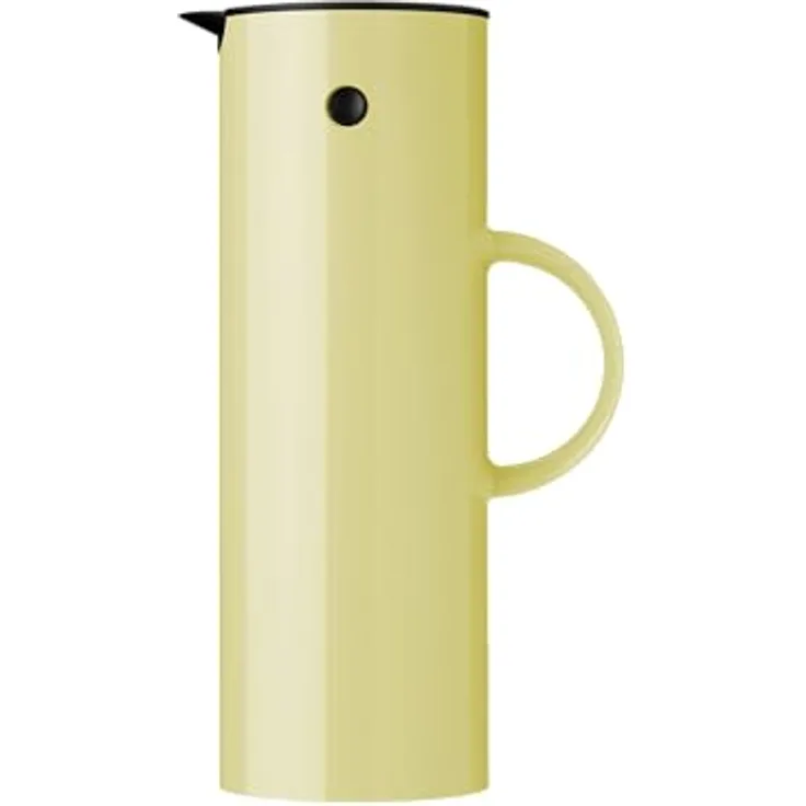 Stelton Isolierkanne EM77, Doppelwandige Thermoskanne mit Glaseinsatz, Magnetverschluss und Schraubdeckel, Vintage-Design, 1 Liter, Laevis