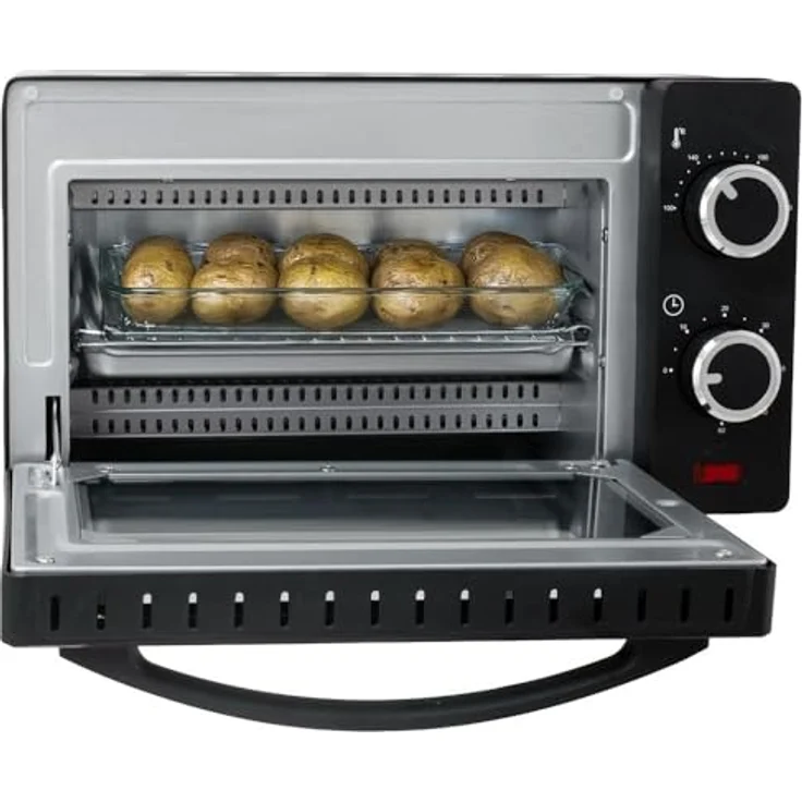 Adler Minibackofen AD 6032, Elektrobackofen mit Timer und Backblech, 9 l, schwarz – Bild 4