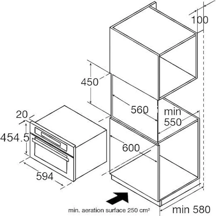 Amica AMMB44E2GCI Einbaubackofen Edelstahl 3350W, 44 Liter – Bild 5