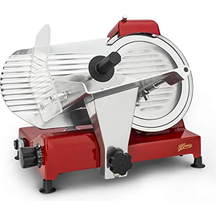 H.Koenig MSX254 professioneller Allesschneider für Schinken und Fleisch - elektrische Schneidemaschine Käse und Brot - Schnittdicke 0 - 12 mm - Schneideblatt 250 mm - Edelstahl – Bild 2
