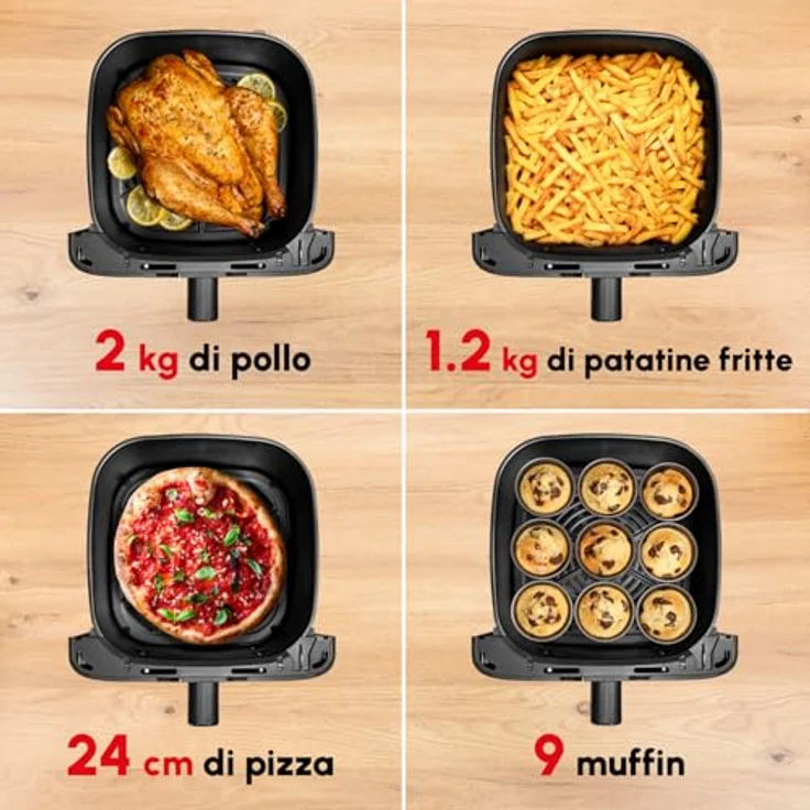 Moulinex Easy Fry Mega EZ855HF0, Heißluftfritteuse mit 7,5L Fassungsvermögen und 2020W Leistung, Holzkohle Grau – Bild 3