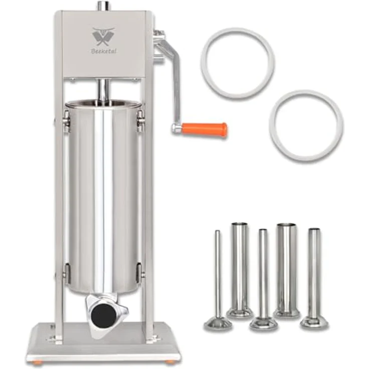 Beeketal BT07 Edelstahl Industrie Wurstfüllmaschine, 7 L – Bild 2