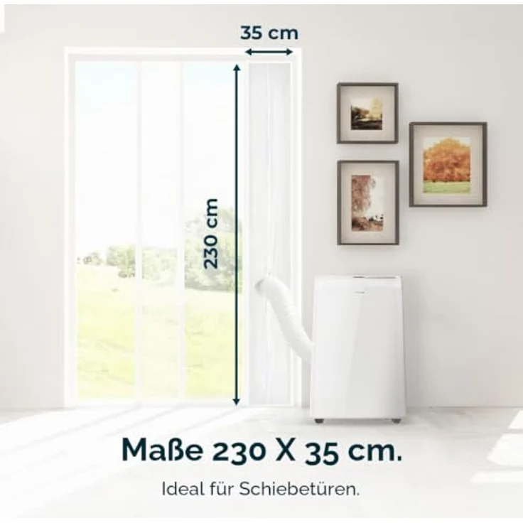 Cecotec Fensterabdichtung 230x35 cm für Klimaanlagen-Abluftschlauch, 100% Polyester mit Reißverschluss und Klebeband zur perfekten Abdichtung – Bild 3