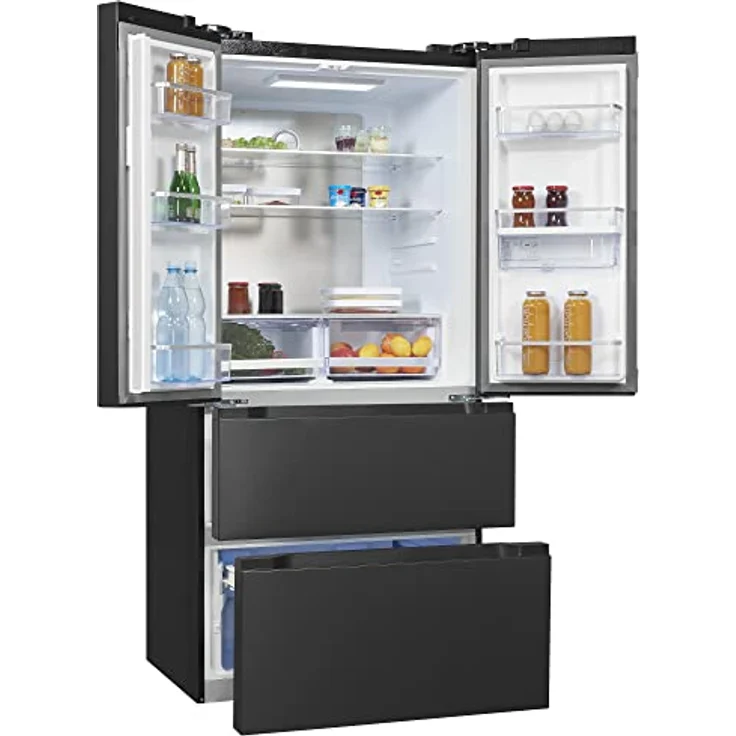 Exquisit FD490-160-WS-200E French-Door-Kühlschrank, freistehend, inoxlook-az, Wasserspender, Wassertank, Breite 83.6 cm – Bild 5