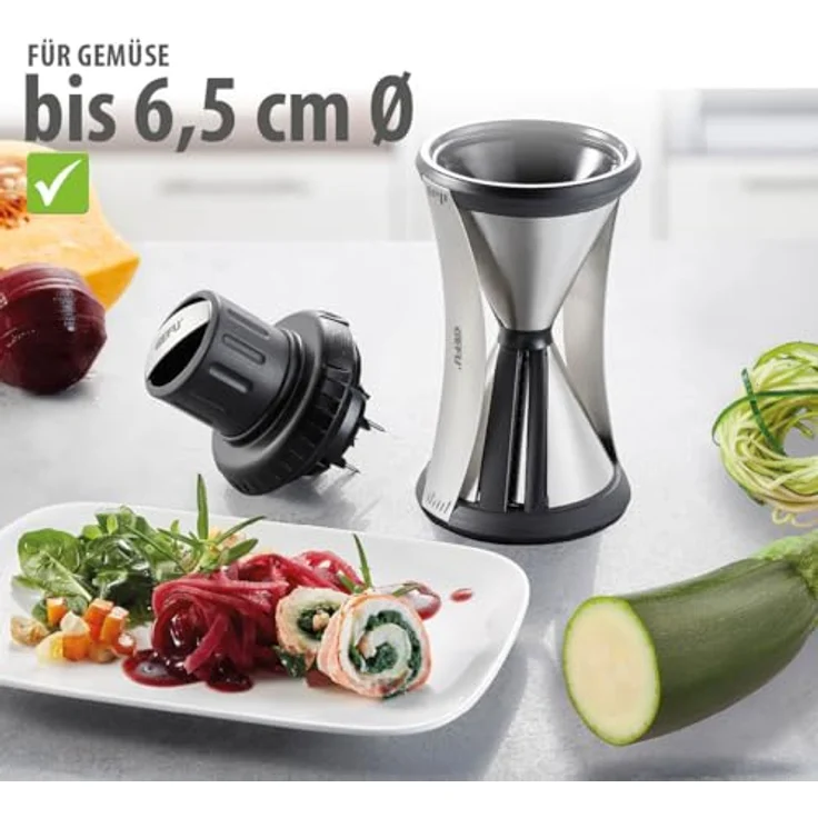 Original Gefu Spiralschneider 13700 - Perfekte Gemüsespaghetti im Handumdrehen dank Spirelli XL ? Profi Küchenhelfer – Bild 8