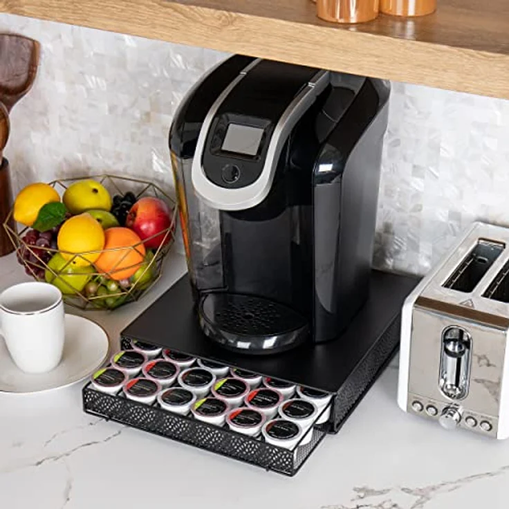 Mind Reader MTRAY-BLK Aufbewahrungsbox für Kaffeekapsel, Metallnetz, Schwarz Square 36, Kapazität 36 Capacity schwarz – Bild 6