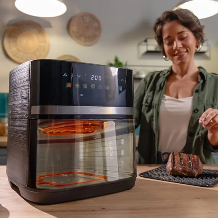 Cecotec Cecofry&Grill Duoheat 8000, Heißluftfritteuse 8L mit digitaler Temperaturregelung 80-200°C, 2200W, Doppelte Heizelemente, Sichtfenster, 8 Menüs – Bild 5