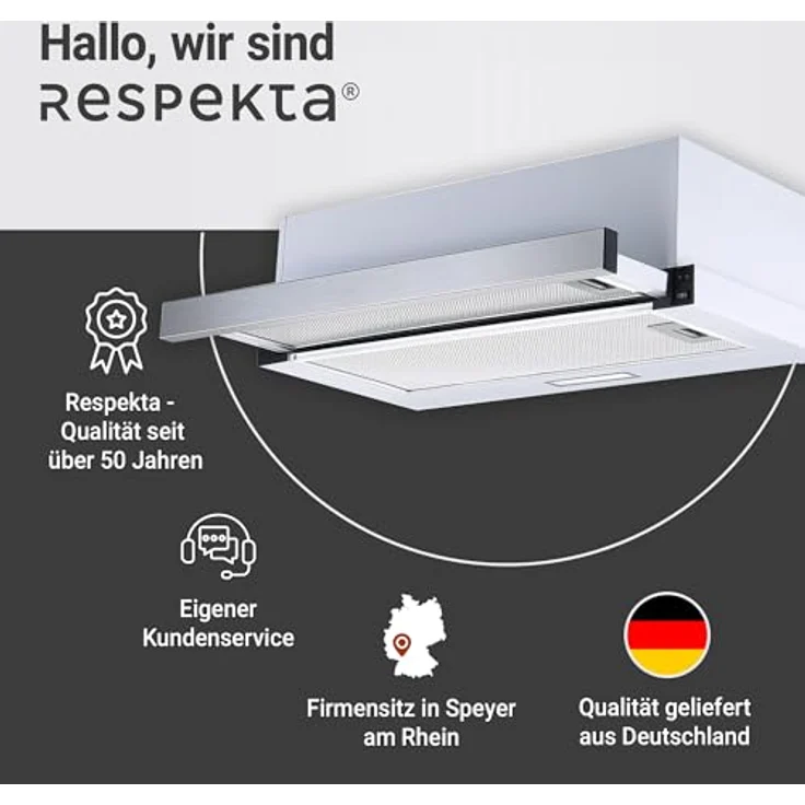respekta CH 4138 IX C, Motorhaube, ausziehbar, Breite: 60 cm, Tiefe: 28 cm, Absaugung und Rückführung (mit zusätzlichem Rückführungsset) – Bild 8