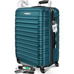 KESSER® Reisekoffer 120L, Hartschalenkoffer mit Kofferwaage, Zahlenschloss und 4 Rollen, Petrolgrün, 75x50x32cm