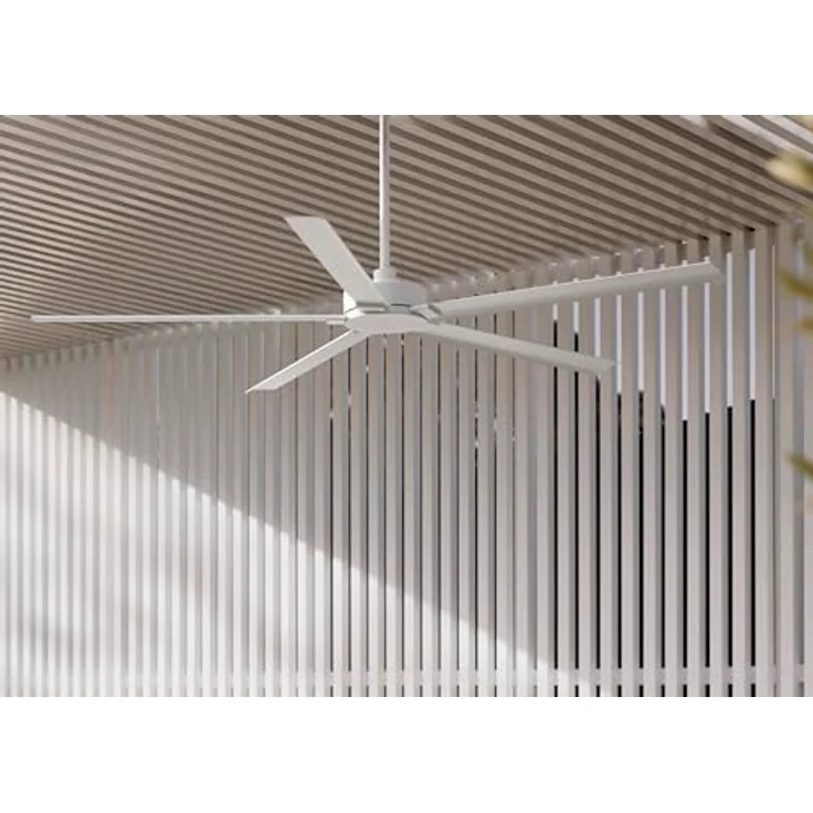 Lucci Air Monza, Outdoor Energiespar Deckenventilator mit Fernbedienung, 152 cm Durchmesser, weiß, IP55 strahlwassergeschützt – Bild 3