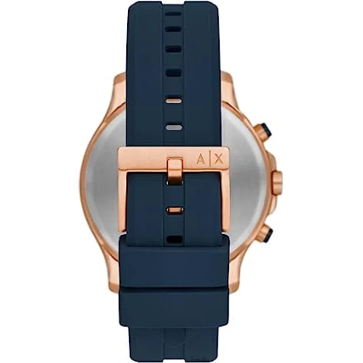 Armani Exchange Herren Quarz-Chronograph Uhr mit blauem Silikonband AX2440, wasserdicht bis 50 m – Bild 2